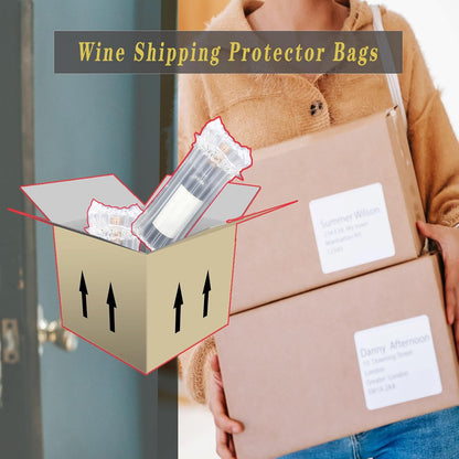 STAYWILD 10 Packs Wine Bottle Travel Protector & Inflatable Bags Airplane, Air Column Bubble Cushion Wrap Pouches for Shipping Packing Transport
