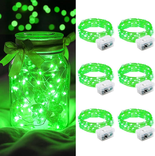 AIKEI LED Fairy Lights - 6 Pack Battery Operated Mini String Lights | Waterproof 7ft 20 LED for Weddings, Parties, and Home Decor