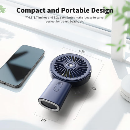 Otlonpe Handheld Misting Fan - Portable Rechargeable Water Spray Fan | 4000mAh Battery, 3-Speed, 4-15 Hrs Runtime