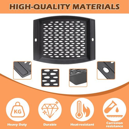 Cast Iron Grill Basket by [Brand Name] - 15"x12" Outdoor BBQ Pan for Fish & Veggies | Fits Most Grills