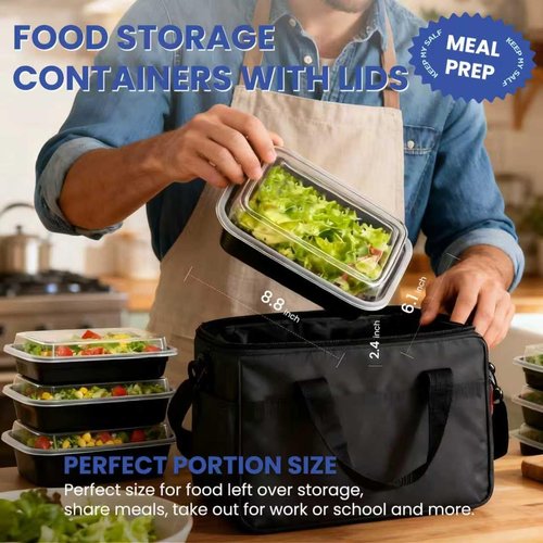 32oz Meal Prep Containers - 15 Pack Reusable BPA-Free, Leakproof Food Storage with Lids