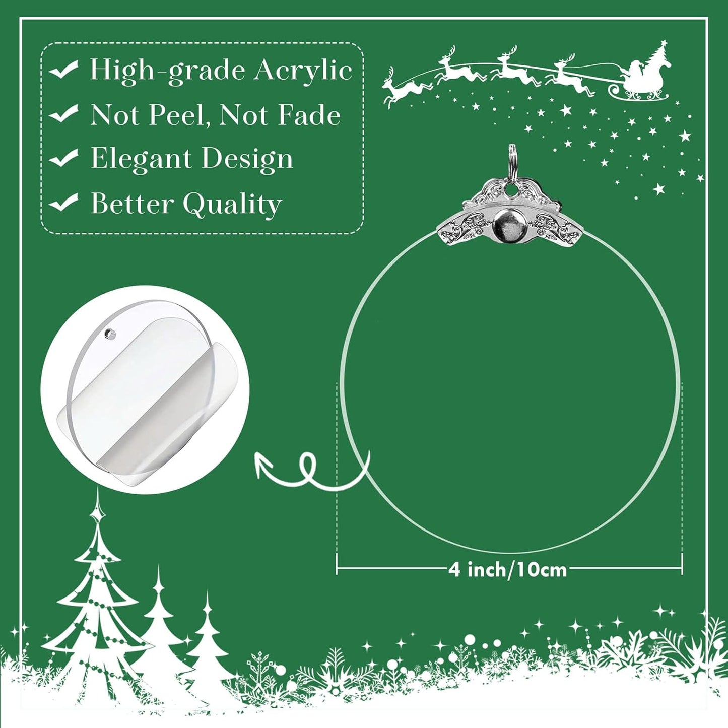 Skiennix Christmas Ornaments - Unique 4-Inch Snowman Acrylic Art for Holiday Decor | Festive Car Decorations