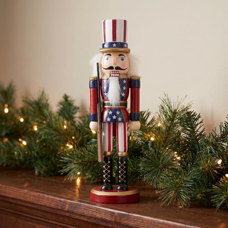 This listing contains ALL variants of: Nutcracker Soldier – Gun Variation – US Flag Patriotic Wooden Nutcracker