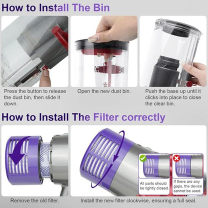 Dyson Large Bin Replacement & Filter | Compatible with V10 SV12 Animal & Absolute Models