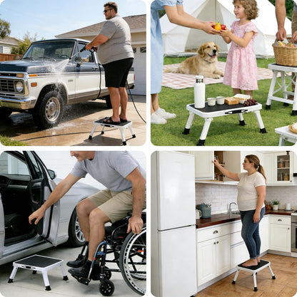 Simple Deluxe Foldable Step Stool - Heavy Duty Non-Slip Foot Stool for Adults & Kids | 330 Lbs Capacity