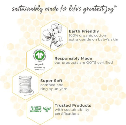 Burt's Bees Baby Wearable Blanket - Organic Cotton Unisex Beekeeper | Lightweight 0.5 TOG & Medium 1.5 TOG