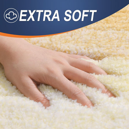 OLANLY Bathroom Runner Rug - Extra Soft Microfiber Mat with Rubber Backing | Quick-Dry, Washable, 47x24, Light Yellow