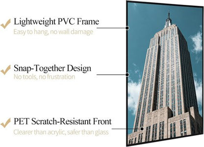 Lavezee 24x36 Poster Frames - Lightweight 6-Pack for Displaying Photos & Artwork on Walls