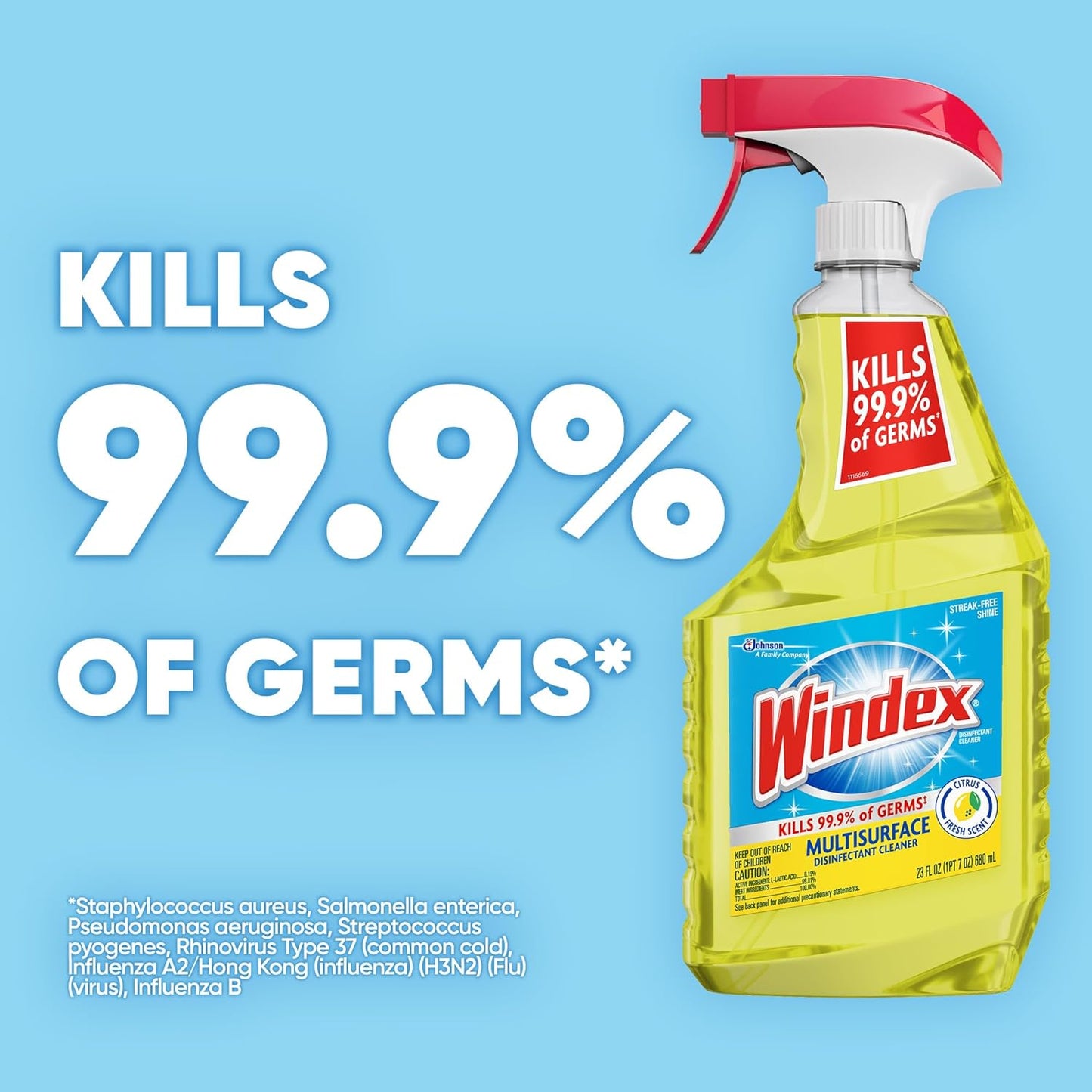 Windex Multipurpose Disinfectant Cleaner Spray - 23 oz Trigger & 32 oz Refill | Citrus Fresh Scent