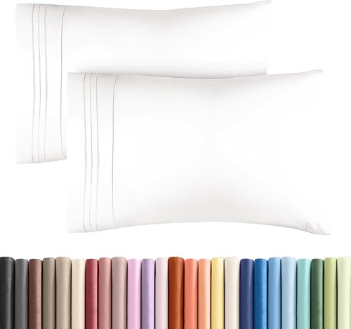 King Standard Pillow Cases - Soft Hotel Quality Covers | Fade & Wrinkle Resistant, Machine Washable - 2 Piece Set in Antique White