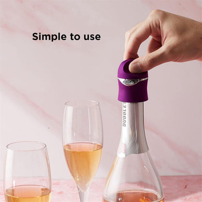 Rabbit Champagne and Wine Sealer - Air-Tight Wine Preserver, Champagne Stopper - Bar Essential Kitchen Tool for Freshness & Flavor, Wine Lover's Collection, Easy & Comfortable To Use (Purple)