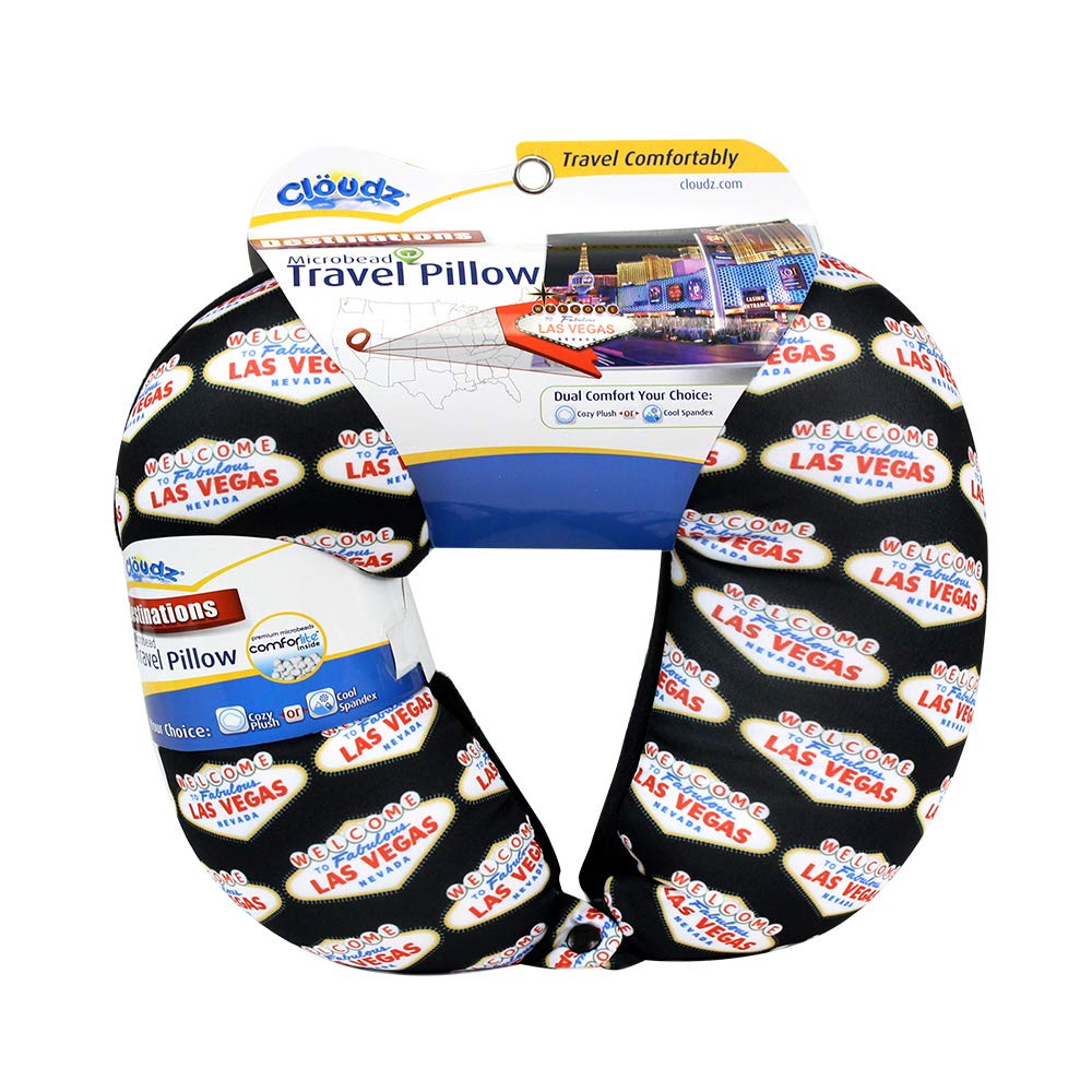 Las Vegas - Cloudz Destinations - Microbead Travel Neck Pillow - Black