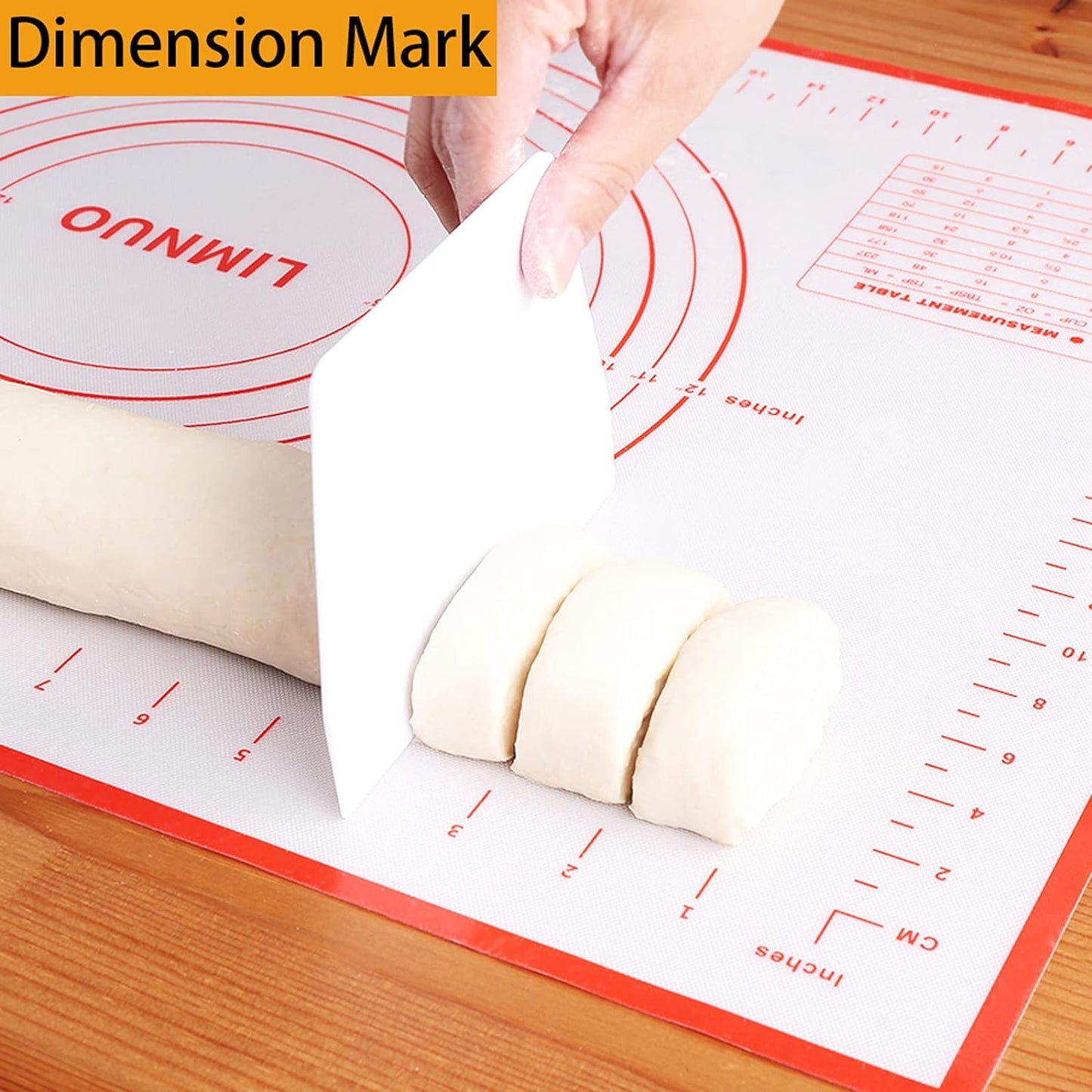 Silicone Baking Mat - Non-Stick Pastry Mat with Measurements for Easy Baking | Extra Thick Red (16" x 20")