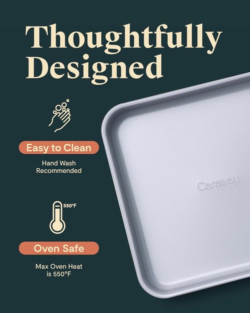 Caraway Non-Stick Ceramic 9” Square Pan - Naturally Slick & Non-Toxic Coating - Ideal for Brownies & Cakes - Black