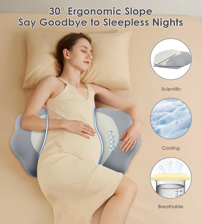 Regine Switzerland Memory Foam Pregnancy Pillow - Adjustable Maternity Support for Side Sleepers