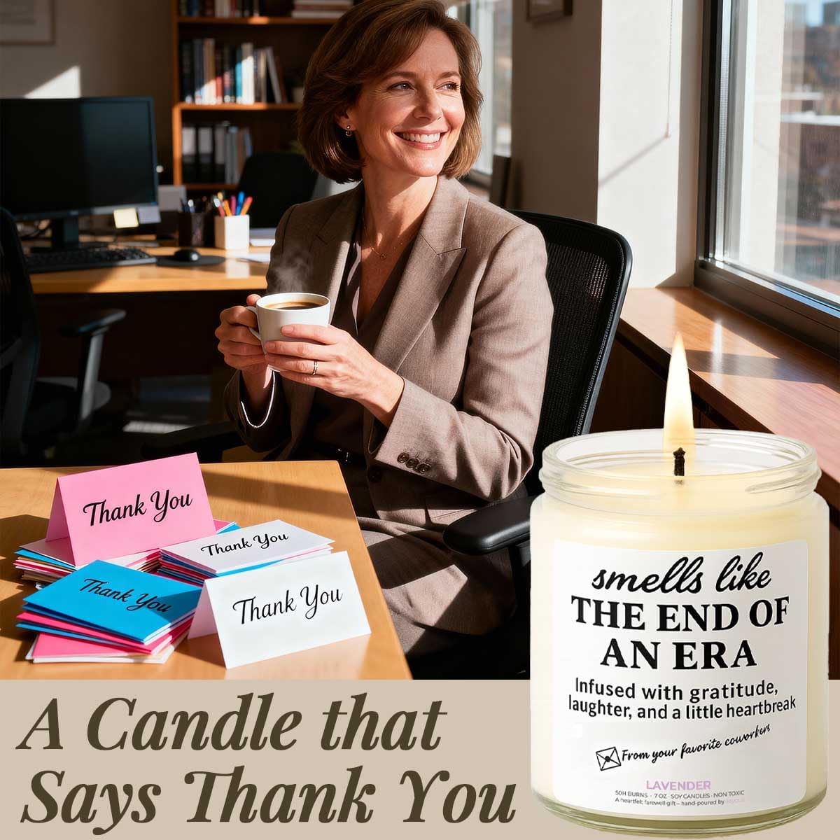 Retirement Gift for Woman – Unique & Heartfelt Retirement Gifts for Men – Lavender Memorable Farewell Gifts for Coworkers, Present for Boss, Friend, Office Goodbye Party by Joyqua, White
