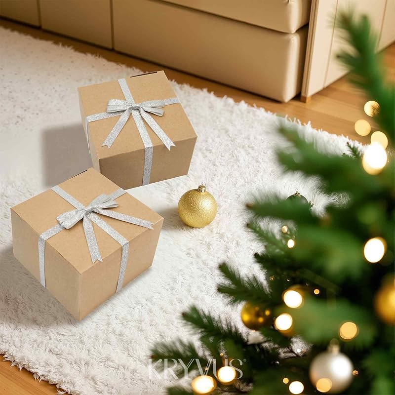 Silver Glitter Ribbon 3/8 Inch x 25 Yards Cut Edge - Christmas Ribbon (Variation: Silver+3/8"X 25Yd)