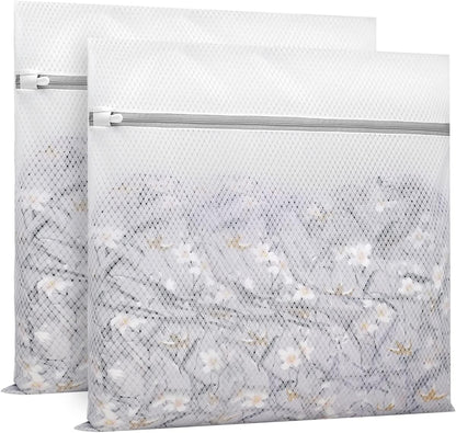 Muchfun Diamond Mesh Laundry Bags - 2Pcs Durable Delicates Wash Bags | 24 x 24 Inches (XX-Large)
