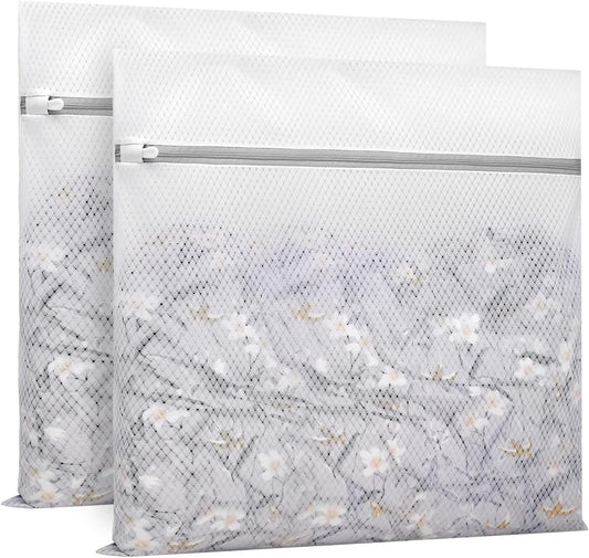 Muchfun Diamond Mesh Laundry Bags - 2Pcs Durable Delicates Wash Bags | 24 x 24 Inches (XX-Large)