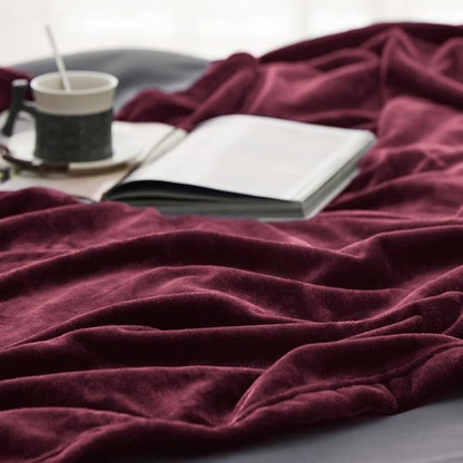 Bedsure GentleSoft Fleece Blanket - Cozy Red Burgundy Queen Size Plush Microfiber, 90x90 Inches