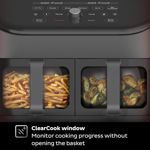Instant Pot Vortex Plus XL 8QT Air Fryer - Clear Windows & 8-in-1 Versatility, Black