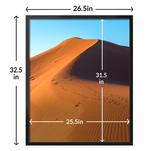 LaVie Home 26x32 Picture Frame for Wall Display, 26x32 Black Picture Frame with HD Plexiglas, 26 x 32 Photo Frame 1 Pack, Display Frame for Vertical or Horizontal, Classic Collection