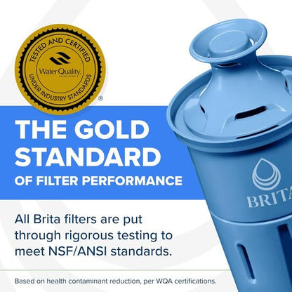 Brita 27-Cup Water Filter Dispenser - NSF Certified Elite Filter Removes 99% Lead & Contaminants | BPA-Free Black