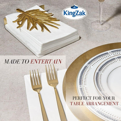 Premium White Napkins - 2-Ply Disposable Dinner Napkins | 100 Count Value Pack