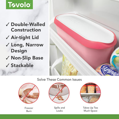 Tovolo Ice Cream Container - 1.5 Quart Flamingo Pink Tub | BPA-Free, Insulated & Reusable