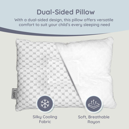 Lussi & Company Toddler Pillow 2 Year Old-13x19 Toddler Pillow with Pillowcase-Toddler Pillows for Sleeping-Kids Pillow-Travel Pillows-Mini Pillow-Ergonomic Pillows for Kids-Patent Pending