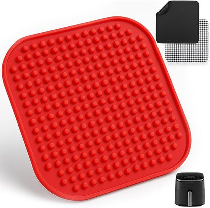Cosori Reusable Air Fryer Liners - Silicone & Fiberglass Grill Mats | BPA-Free, Heat Resistant, Easy Clean-Up