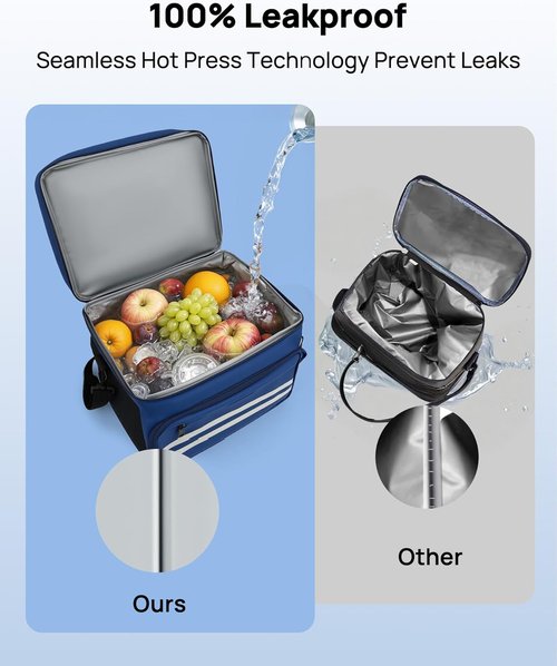Insulated Lunch Box - 26L X-Large Leak-Proof Cooler Bag with Adjustable Strap | Ideal for Work, Picnic, Travel - Blue