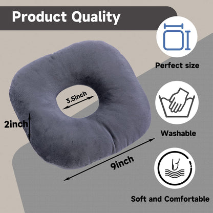 coceyese Ear Piercing Pillow for Side Sleepers with Ear Hole, Donut Pillow for CNH and Ear Pain Ear Inflammation Pressure Sores, Ear Guard Pillow (Light Grey)