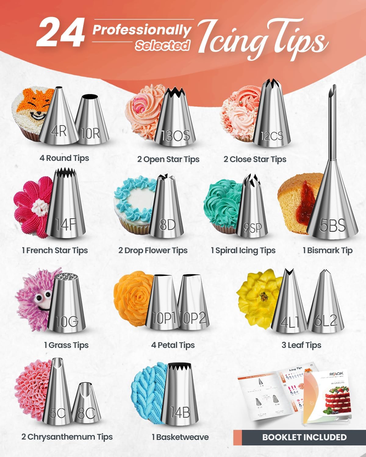 RFAQK Cake Decorating Kit - 700PCs with Turntable, Pans, Piping Tips, Spatulas & More