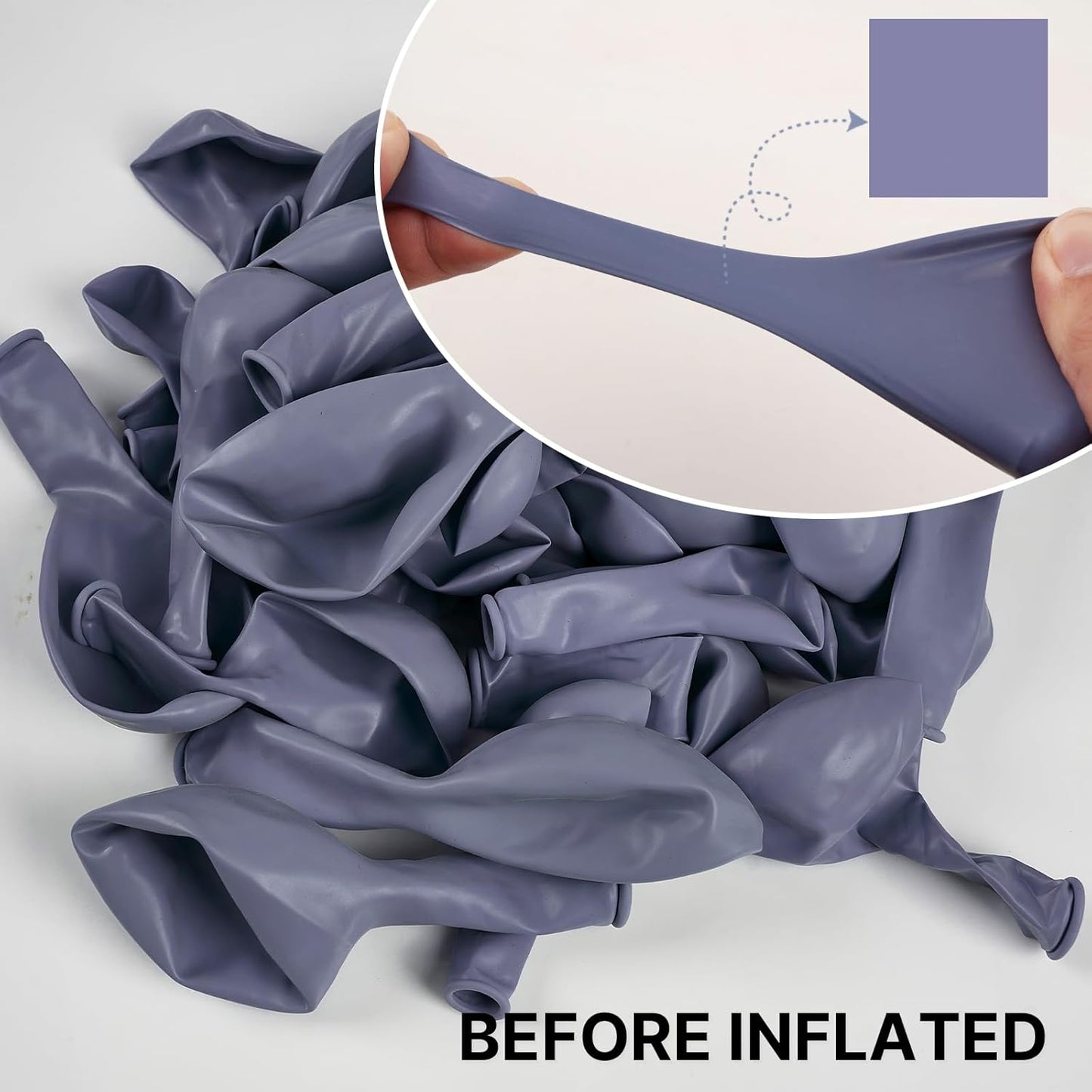 PartyWoo Dusty Blue Balloons - 100-Piece Pack in Various Sizes for Baby Shower & Birthday Decor | Boho Lavender Arch Kit