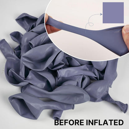 PartyWoo Dusty Blue Balloons - 100-Piece Pack in Various Sizes for Baby Shower & Birthday Decor | Boho Lavender Arch Kit
