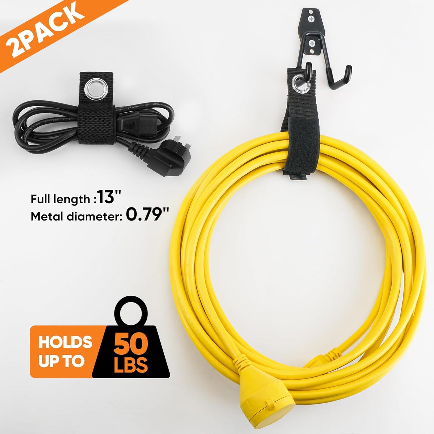 Nacial Heavy-Duty Garage Hooks - 16 Pack Utility Steel Wall Mount Storage for Bikes, Ladders & Tools