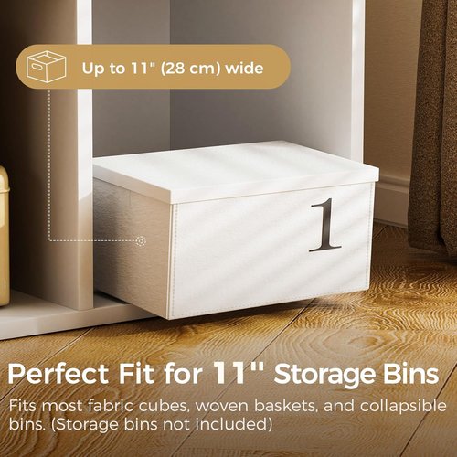 COMHOMA 6-Cube Storage Organizer - Versatile Open Back Design | 11-Inch White Bookshelf for Home & Office