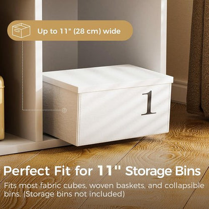 COMHOMA 6-Cube Storage Organizer - Versatile Open Back Design | 11-Inch White Bookshelf for Home & Office