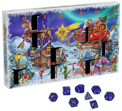 Advent Dice Calendar 04 – 23 Dice & 1 Metal Coin by Q Workshop, Cardboard Xmas Calendar