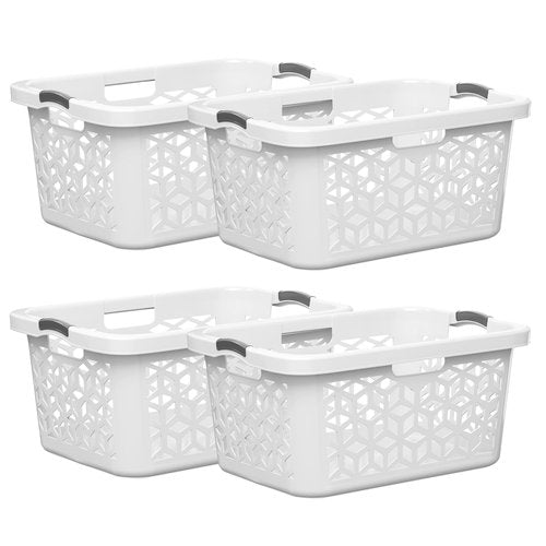 EconoHome Laundry Basket - Large 2 Bushel Laundry Basket with Handles - Stackable Plastic Hamper for Dirty Clothes - Storage Bin & Organizer for Bathroom, Bedroom - White, 70.5L Capacity – Heavy Duty