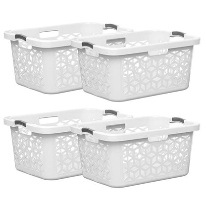 EconoHome Laundry Basket - Large 2 Bushel Laundry Basket with Handles - Stackable Plastic Hamper for Dirty Clothes - Storage Bin & Organizer for Bathroom, Bedroom - White, 70.5L Capacity – Heavy Duty