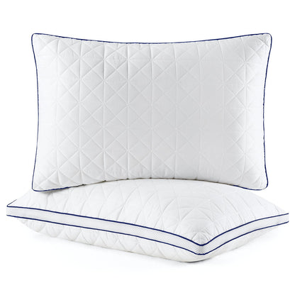 BedStory Pillows Queen Size Set of 2-Bed Pillows for Sleeping-Cooling Pillows with Mesh Design-Premium Soft Down Alternative Fill Supportive for Back, Stomach or Side Sleepers