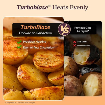 Cosori 9-in-1 TurboBlaze Air Fryer - 6 Qt Premium Ceramic Coating for Even Cooking | 90°–450°F