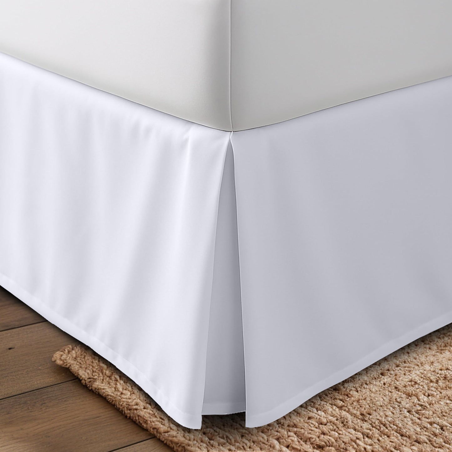Utopia Bedding Twin Bed Skirt - Soft Quadruple Pleated Ruffle - Easy Fit with 15 Inch Tailored Drop - Hotel Quality, Shrinkage and Fade Resistant (Twin, White)