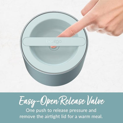 Bentgo Stainless Steel Food Container - 2.4 Cups, Triple-Layer Insulation, Leak-Proof Design | Aqua