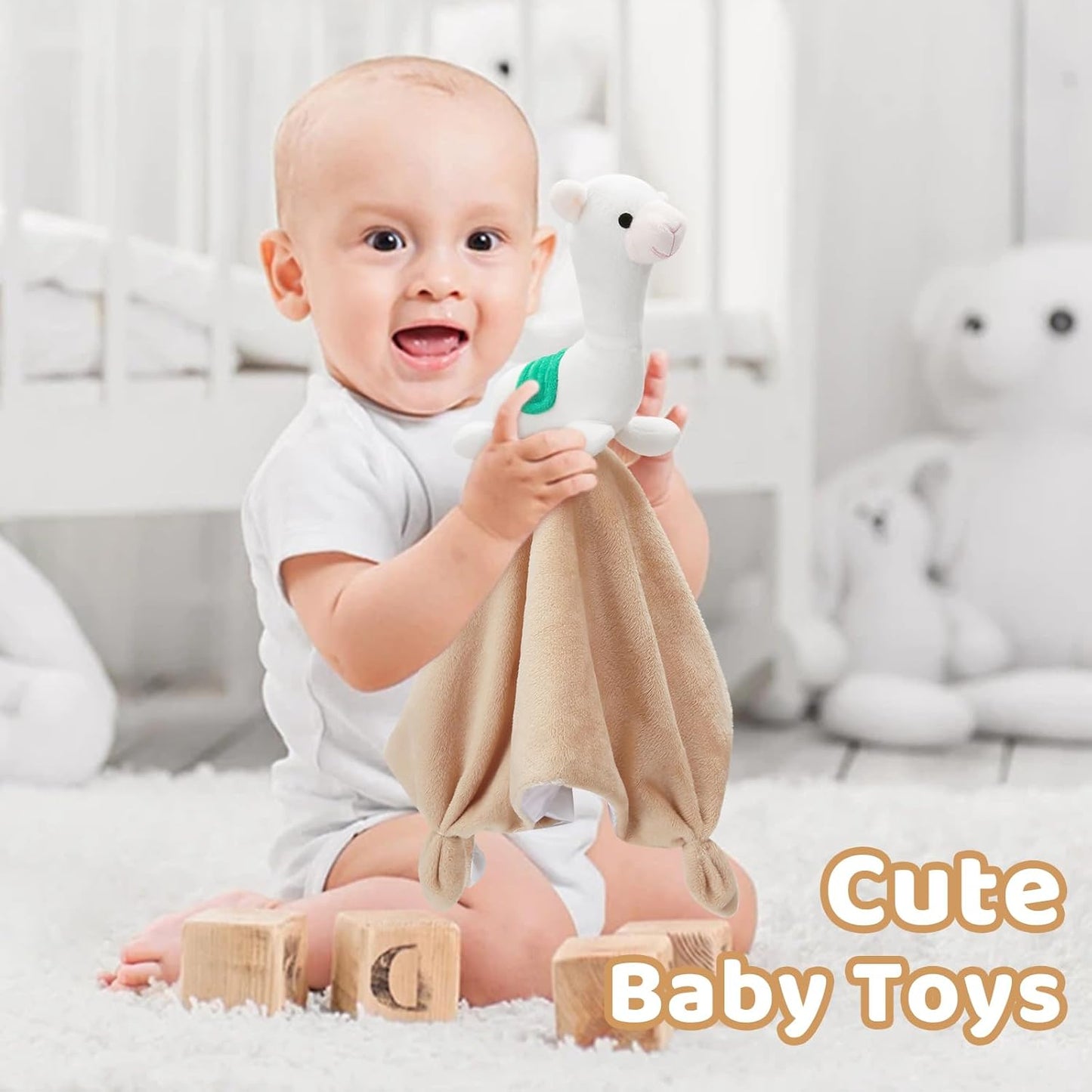 Pro Goleem Llama Security Blanket - Soft Lovey for Babies | 14-Inch Snuggle Toy & Gift