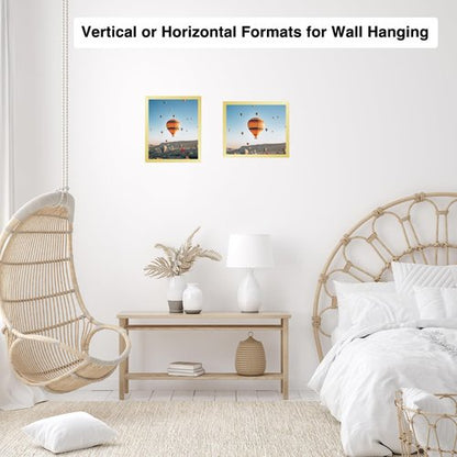 JCJMY 8x9 Picture Frame Gold for Wall Hanging or Tabletop, Wall Mounting Horizontally or Vertically, 8 x 9 Wall Gallery Poster Photo Frame with Shatter Resistant Plastic Plexiglass, Gold