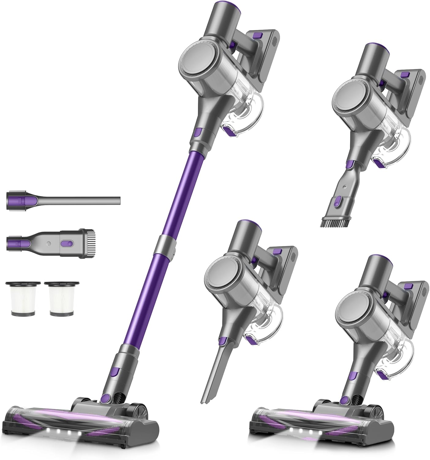 Zefiro Cordless Vacuum Cleaner - 450W Power, 50-Minute Runtime, 1.5L Dust Cup | Ideal for Pet Hair & Carpets