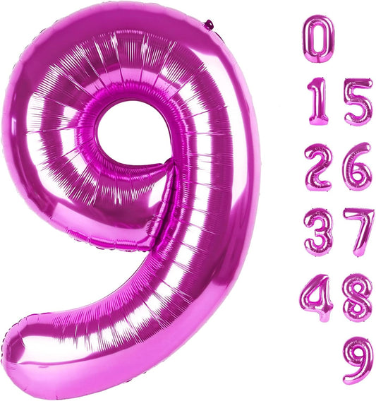Regine Switzerland 40-Inch Rose Purple Number 9 Balloon - Perfect for Birthday, Engagement, and Graduation Celebrations
